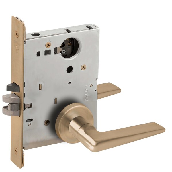 Schlage Grade 1 Classroom Mortise Lock, Less Cylinder, 05 Lever, A Rose, Satin Brass Blackened Satin Relieve L9070L 05A 609 - main